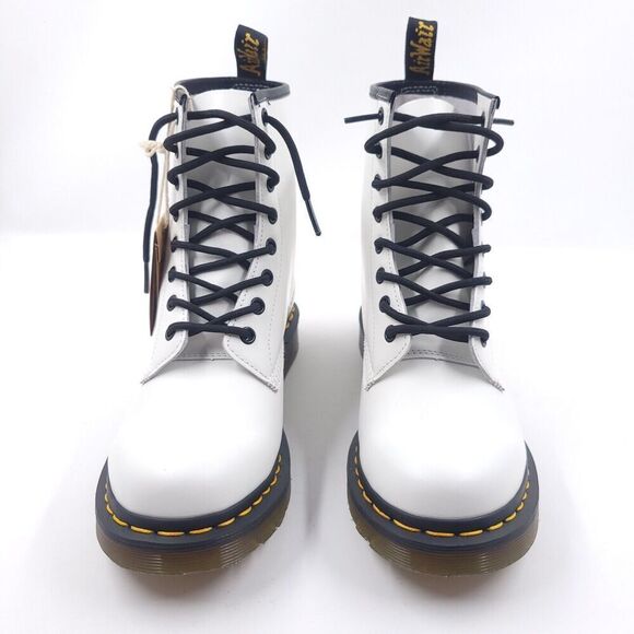Dr Martens 1460 White Smooth Standard Fit Womens 8 Lace Up Boot Shoes 11821100 - Picture 7 of 14